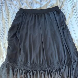 Torrid Black Maxi Skirt with Lace Detail